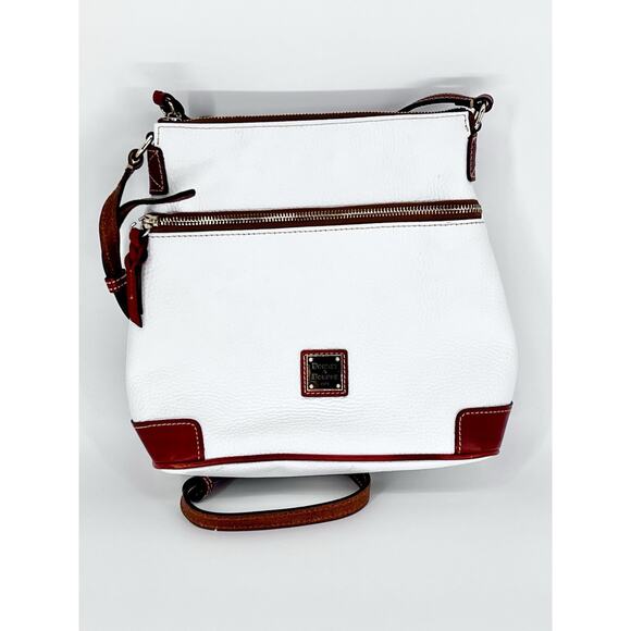 Dooney & Bourke Pebble Leather Crossbody White Handbag Purse Designer Classic - Picture 1 of 16